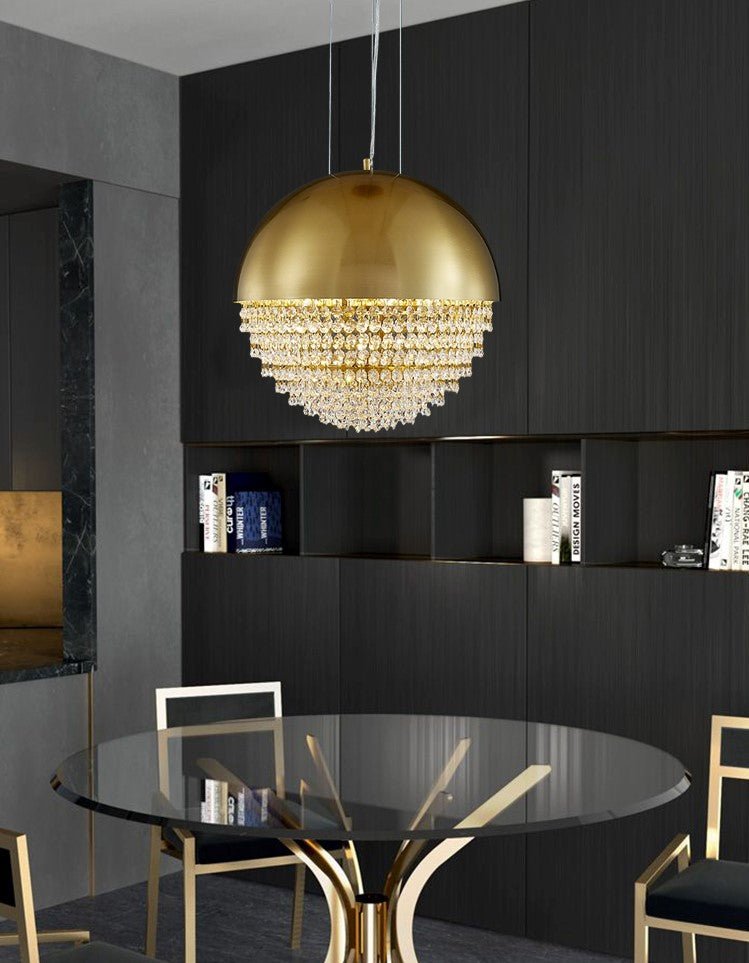 JC Modern LED Gold Crystal Ball Chandelier for Dining Room, Bedroom image | luxury lighting | luxury chandeliers