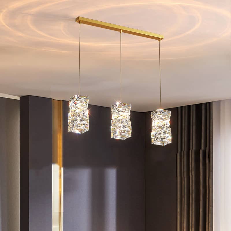 MIRODEMI® Luxury Art Deco Copper LED Crystal Pendant Lamp for Dining Room, Kitchen image | luxury lighting | luxury lamps