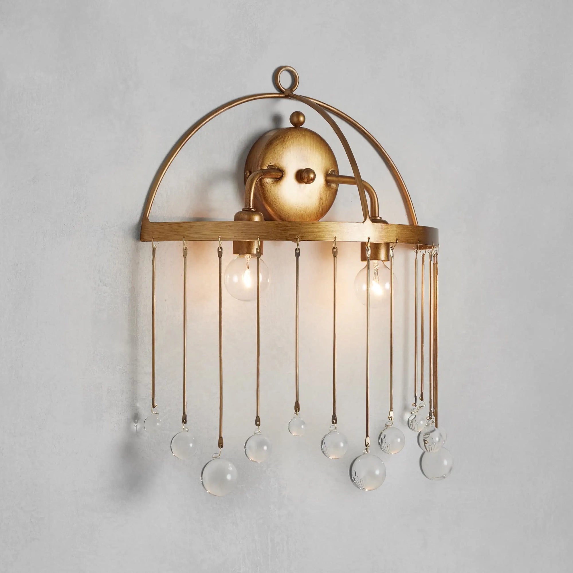 CRYSTAL BALL AUBREY 2-LIGHT WALL SCONCE