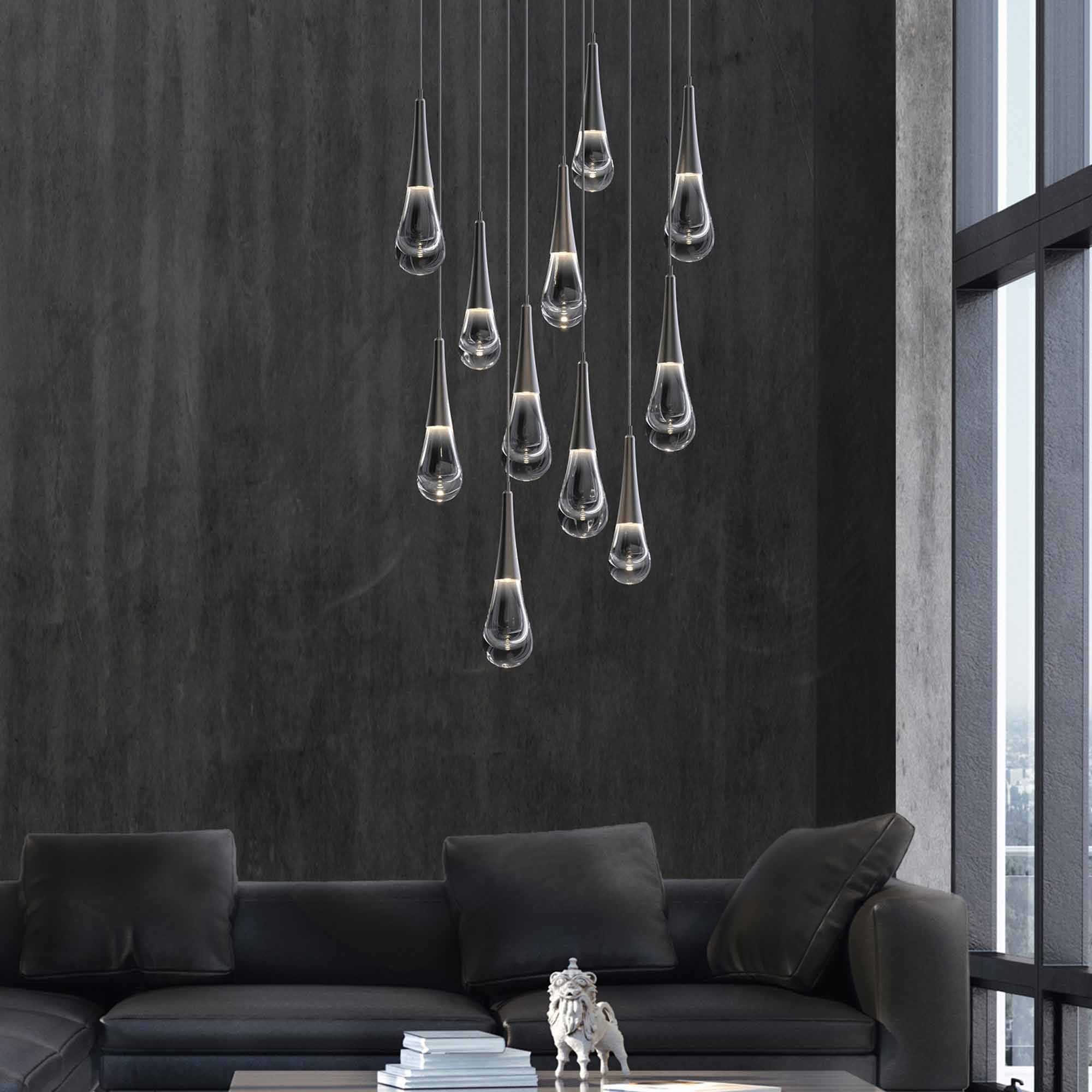 Rain LED Round Chandelier For Living Room, Hallway, Staircase