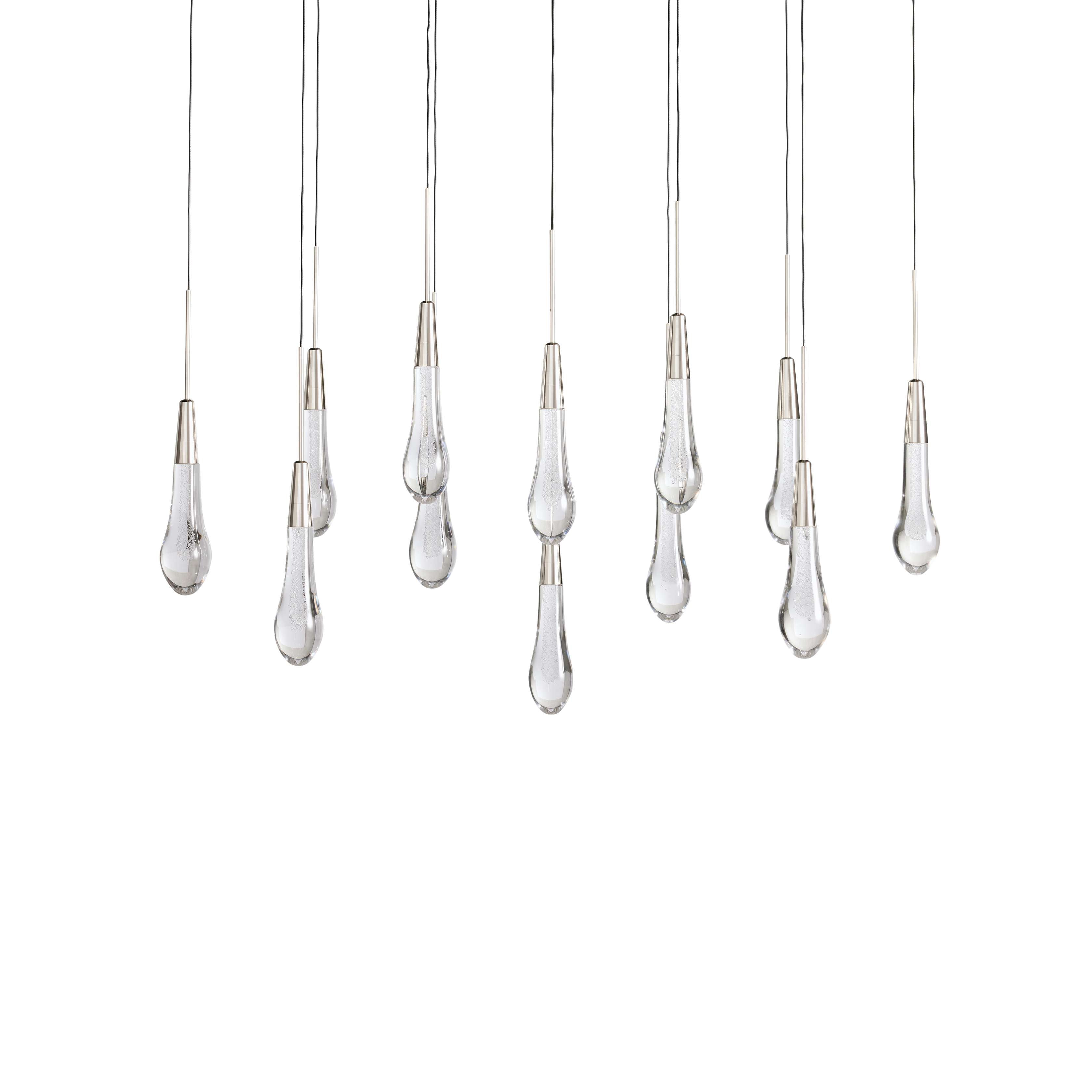 Soltaire Modern Glass Linear Chandelier 37'' 50'' 70''W 87"W 120"W Chandelier Kevin Studio Inc   