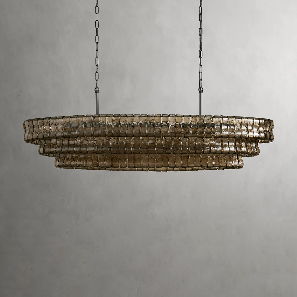 Art Glass Ghiaccio Oval Chandelier