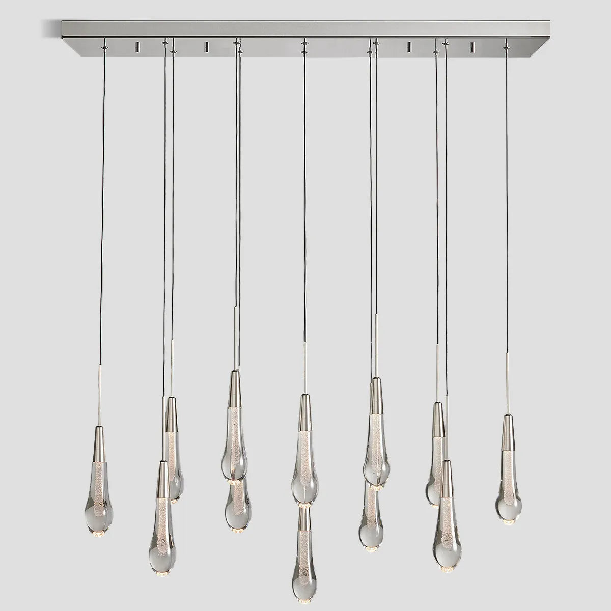 Soltaire Modern Glass Linear Chandelier 37'' 50'' 70''W 87"W 120"W Chandelier Kevin Studio Inc   