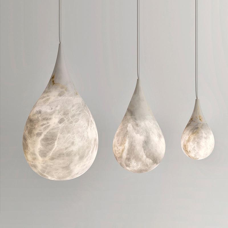 LS Alabaster Raindrop Pendant Lighting, Dining Table Pendant