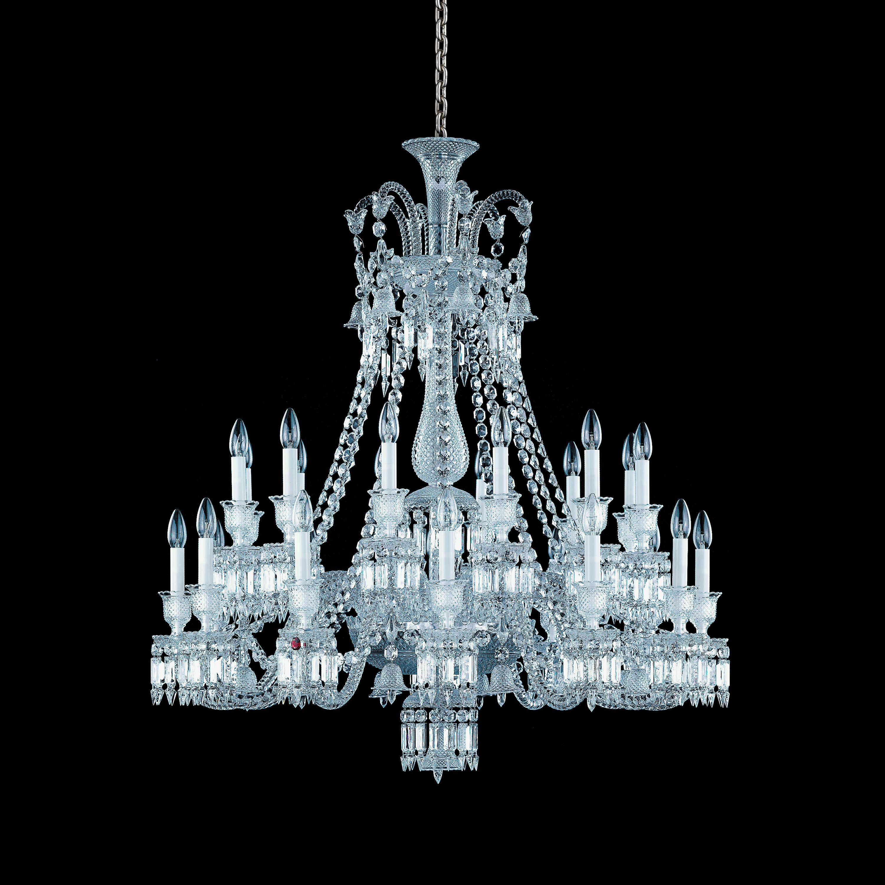 European-style Luxury Candle Blue/Clear Crystal Oversized Chandelier Art Branch Designer Foyer/Staircase Light Fixture