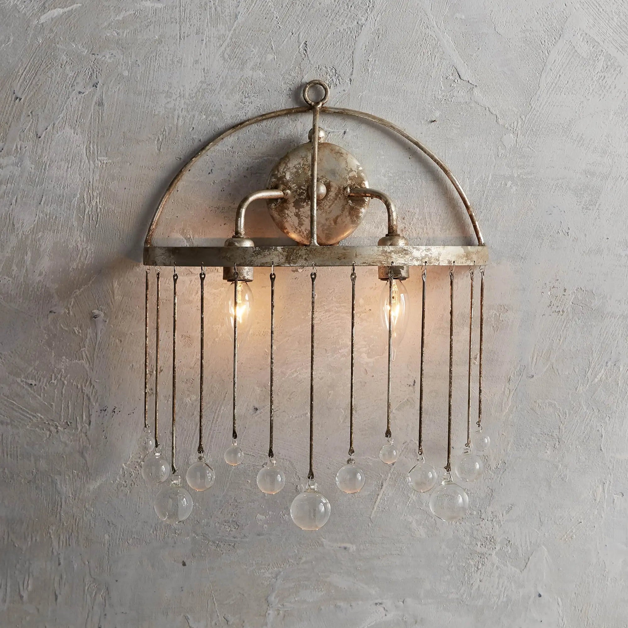 CRYSTAL BALL AUBREY 2-LIGHT WALL SCONCE