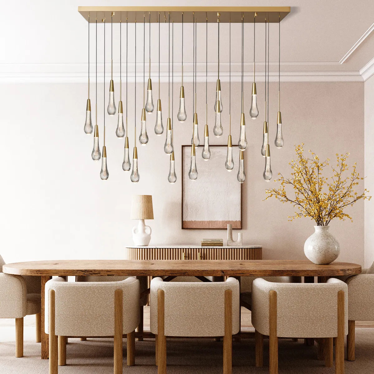 Soltaire Modern Glass Linear Chandelier 37'' 50'' 70''W 87"W 120"W Chandelier Kevin Studio Inc Brass 50'' 