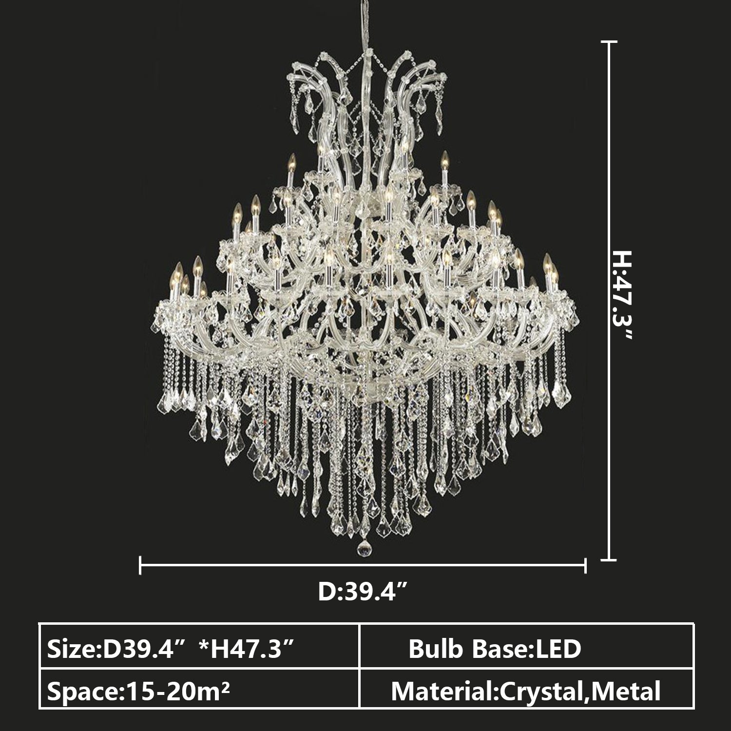 Oversized European Chrome Classic Candle Branch Crystal Chandelier for 2-Story/Duplex Buildings , branch,luxury,shining,wonderful, tiered, transparent