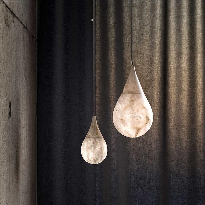 LS Alabaster Raindrop Pendant Lighting, Dining Table Pendant