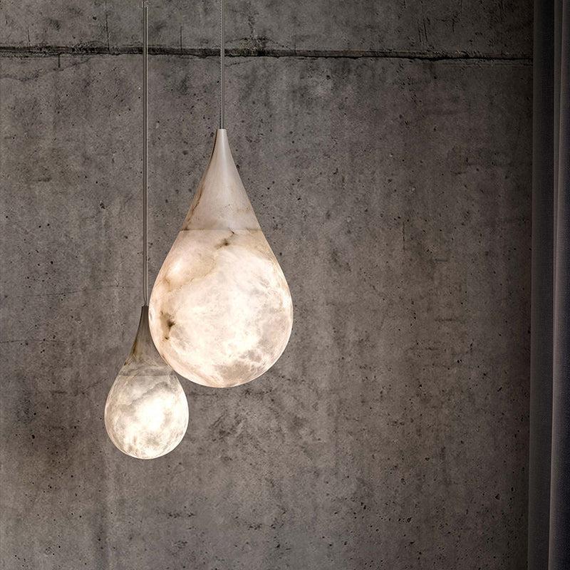 LS Alabaster Raindrop Pendant Lighting, Dining Table Pendant