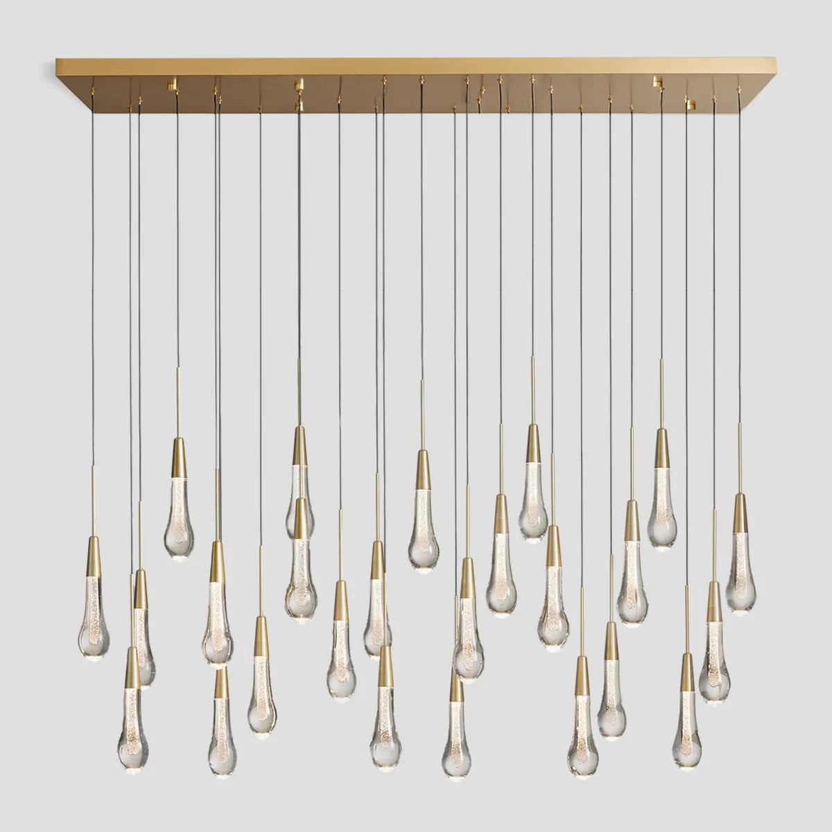 Soltaire Modern Glass Linear Chandelier 37'' 50'' 70''W 87"W 120"W Chandelier Kevin Studio Inc   