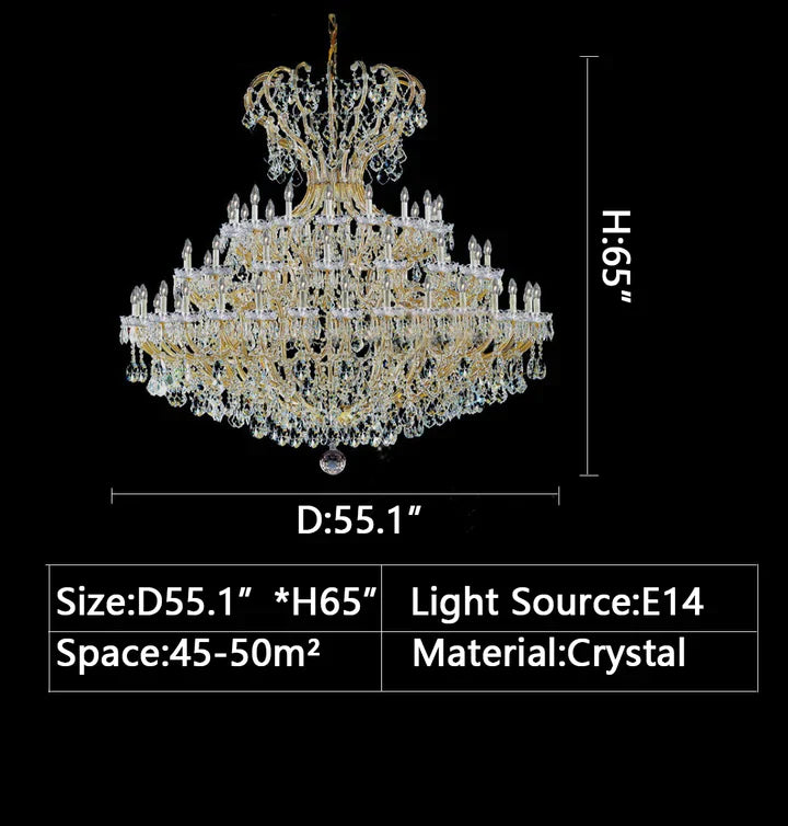 D55.1"*H65" chandelier,chandeliers,extra large,big,huge,oversize,crystal,luxury,gold,silver,staircase,spiral staircase,foyer,living room,high ceiling,duplex hall,loft,candle,branch,Classic Lighting 78" Crystal Traditional Chandelier from the Maria Thersea Collection Model:8149 OWG C from the Maria Thersea Collection