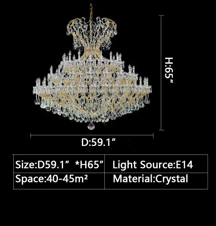 D59.1"*H65" chandelier,chandeliers,extra large,big,huge,oversize,crystal,luxury,gold,silver,staircase,spiral staircase,foyer,living room,high ceiling,duplex hall,loft,candle,branch,Classic Lighting 78" Crystal Traditional Chandelier from the Maria Thersea Collection Model:8149 OWG C from the Maria Thersea Collection