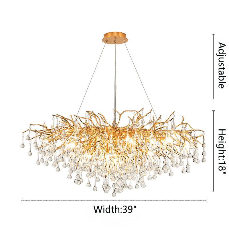 LS Tree Branch Kala Gold Branch Crystal Chandelier