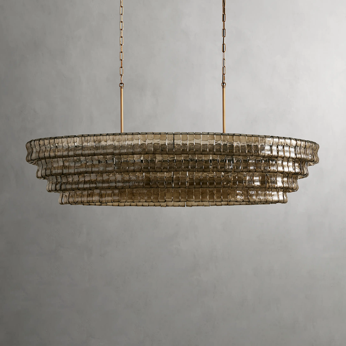 Art Glass Ghiaccio Oval Chandelier