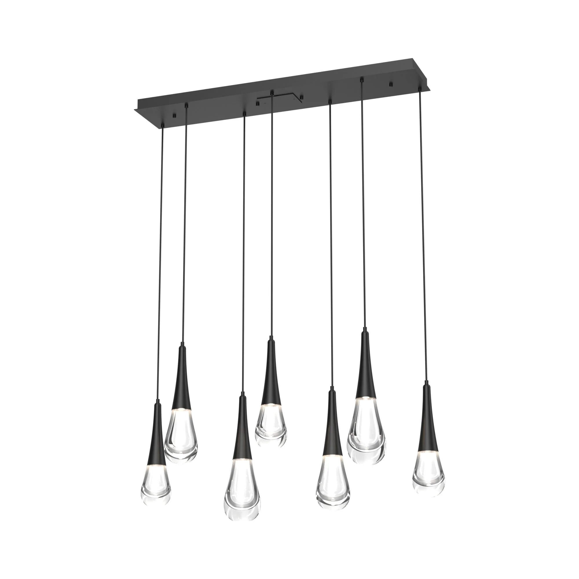 Rain LED Linear Chandelier For Living Room, Linear Glass Chandelier Over Dining Table