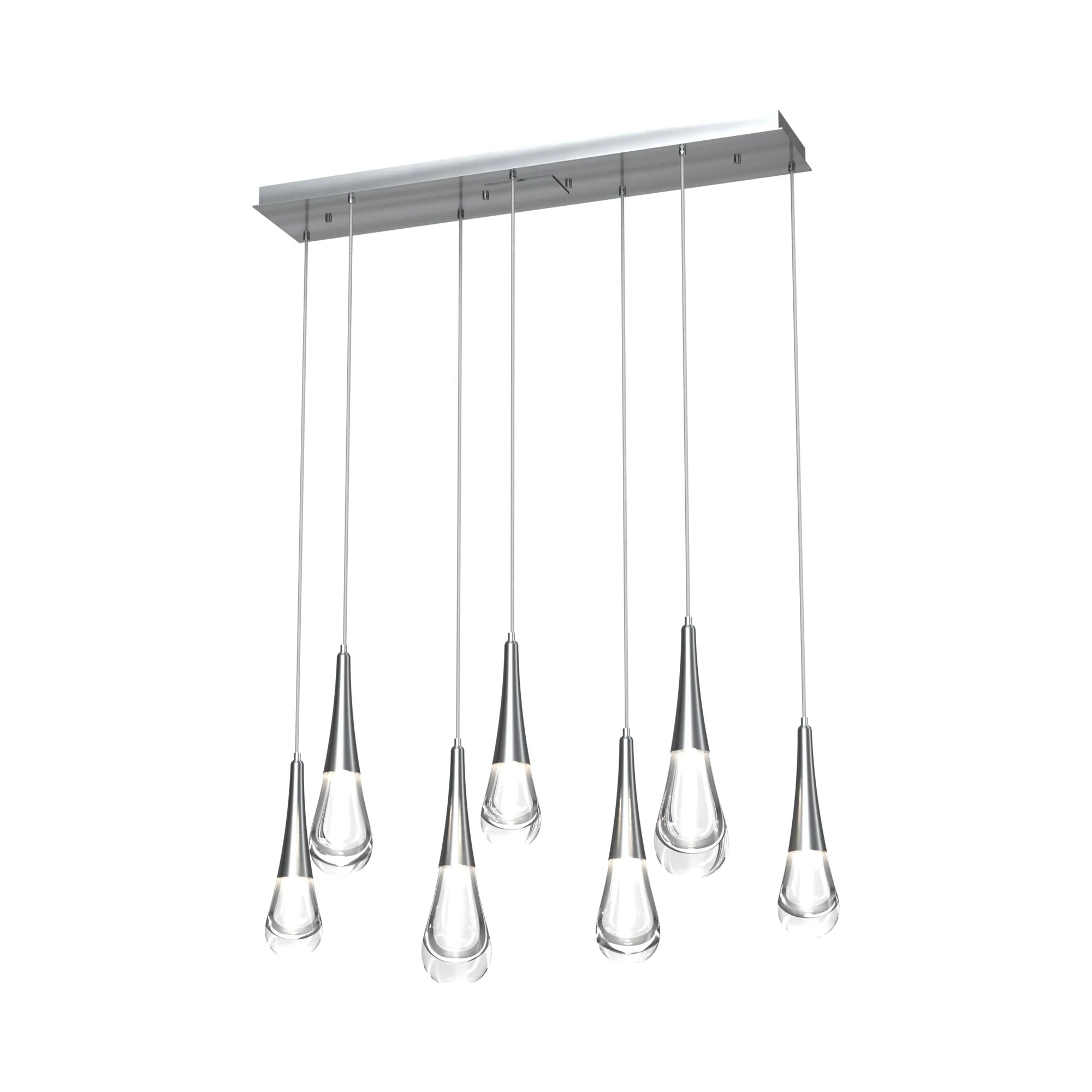 Rain LED Linear Chandelier For Living Room, Linear Glass Chandelier Over Dining Table