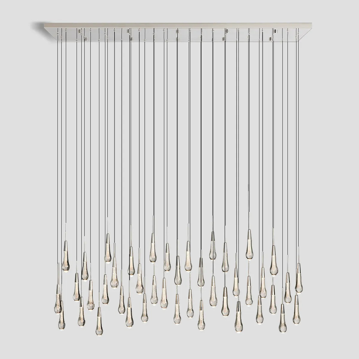 Soltaire Modern Glass Linear Chandelier 37'' 50'' 70''W 87"W 120"W Chandelier Kevin Studio Inc Nickel 70'' 