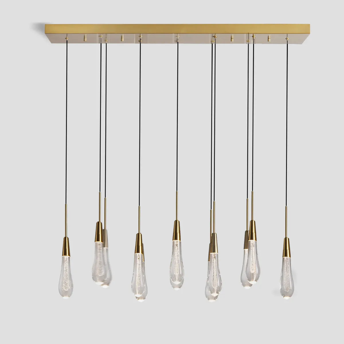 Soltaire Modern Glass Linear Chandelier 37'' 50'' 70''W 87"W 120"W Chandelier Kevin Studio Inc Brass 37'' 