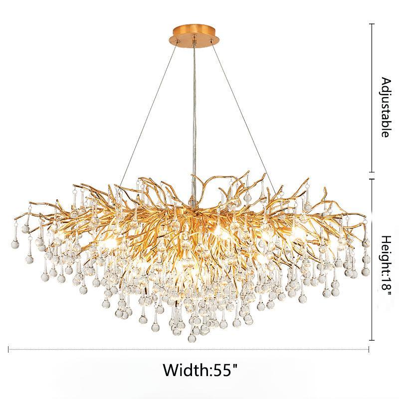 LS Tree Branch Kala Gold Branch Crystal Chandelier