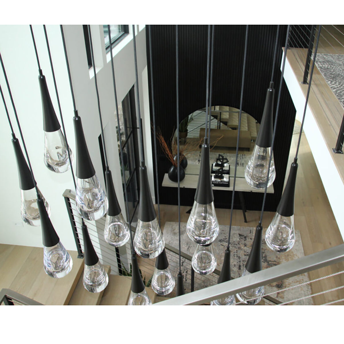 Rain LED Square Chandelier For Living Room, Hallway, Staircase