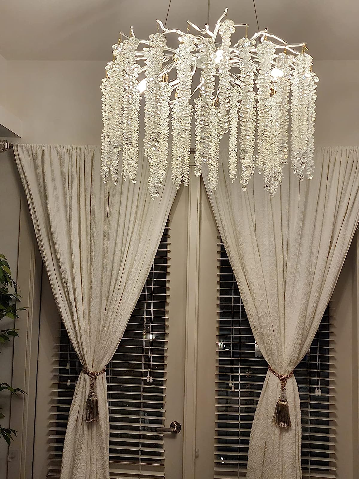 Crystal Leaf Chandelier For Dining Table Branch Style Ceiling Light for Modern Home