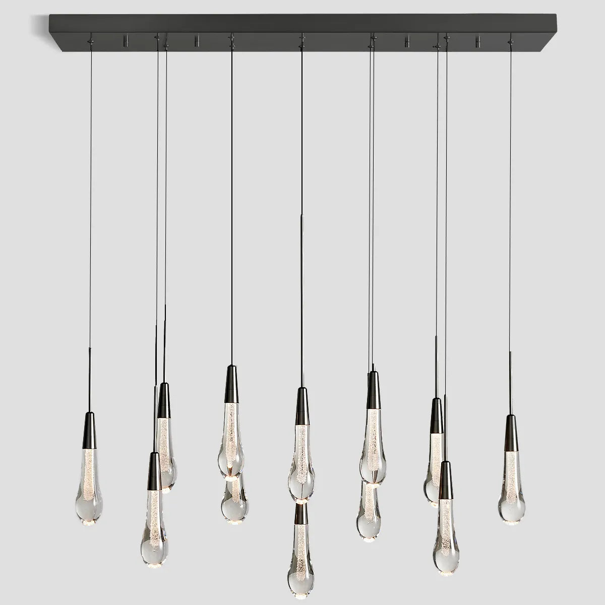 Soltaire Modern Glass Linear Chandelier 37'' 50'' 70''W 87"W 120"W Chandelier Kevin Studio Inc   