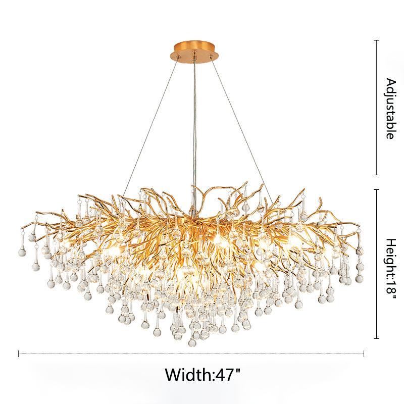 LS Tree Branch Kala Gold Branch Crystal Chandelier