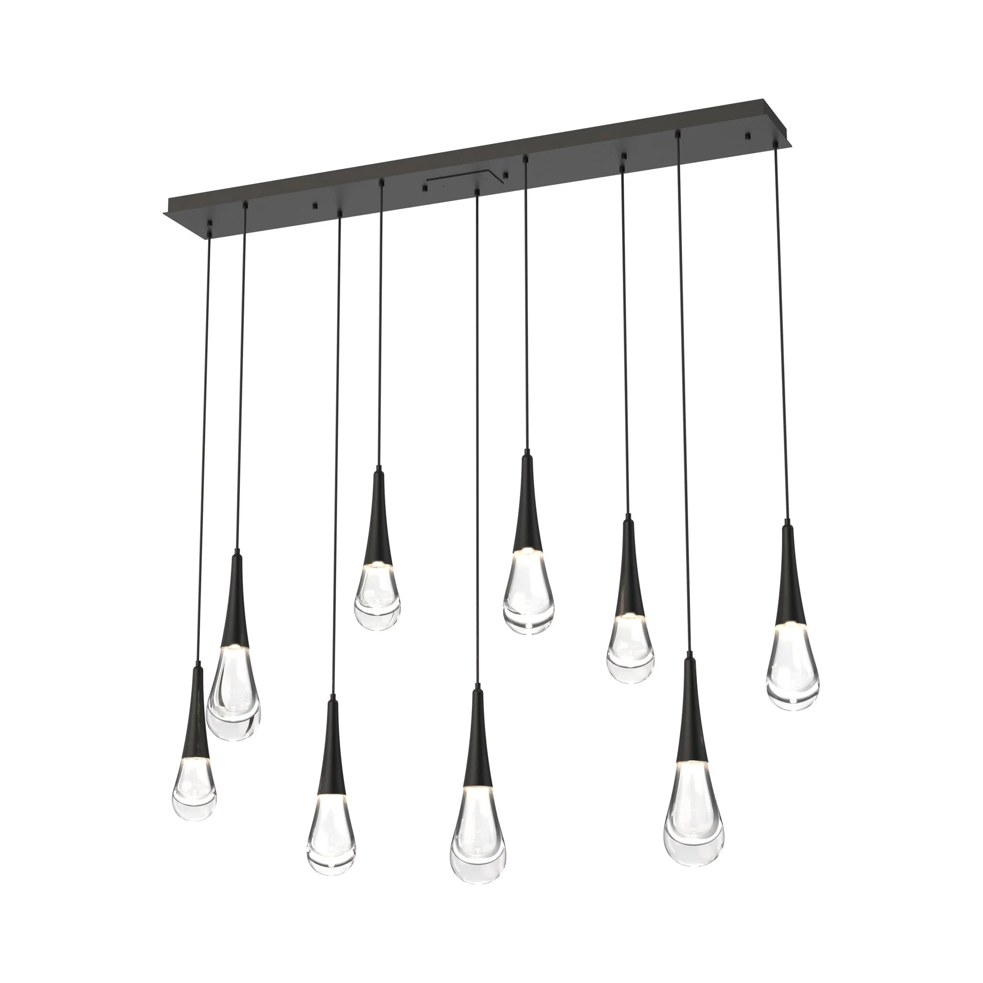 Rain LED Linear Chandelier For Living Room, Linear Glass Chandelier Over Dining Table