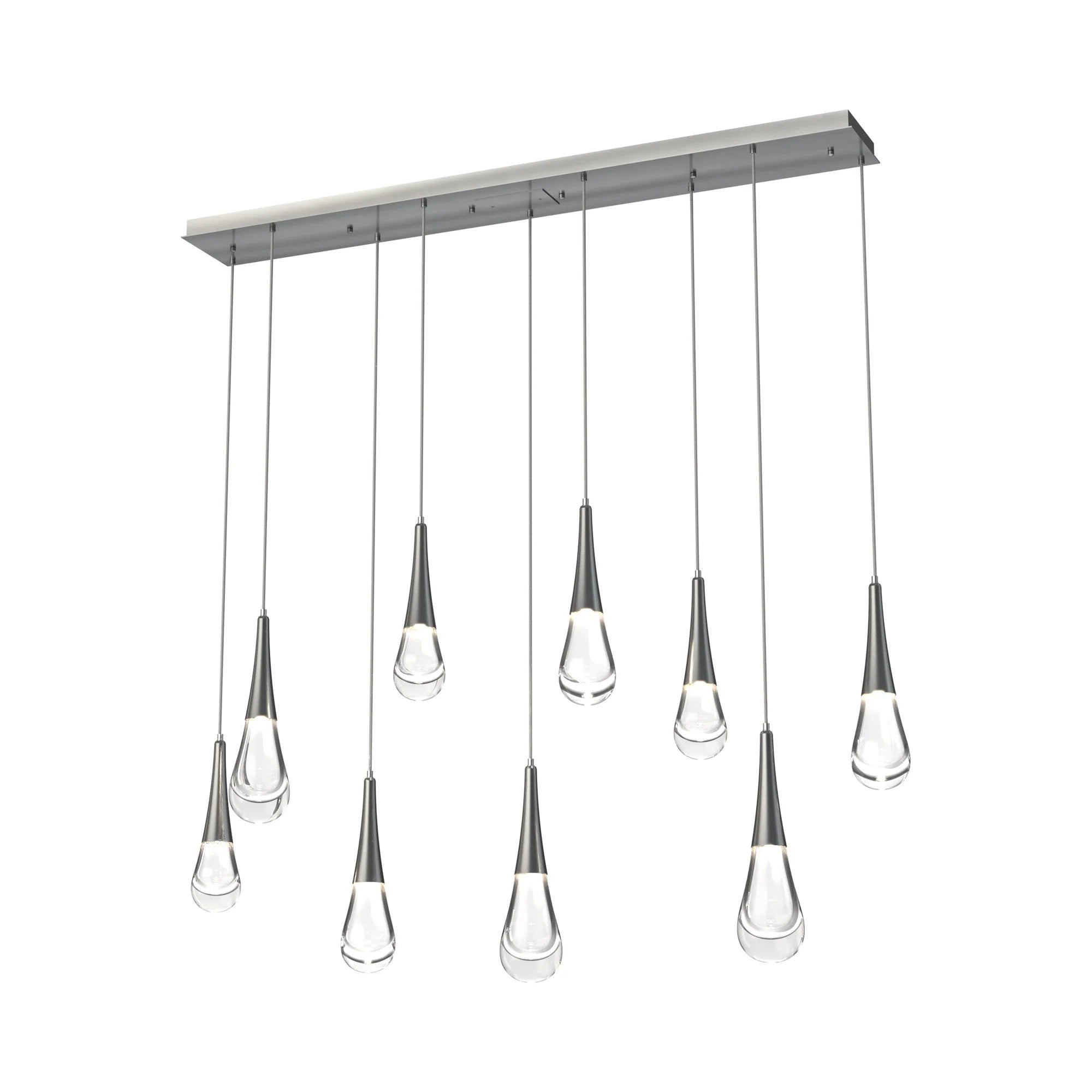 Rain LED Linear Chandelier For Living Room, Linear Glass Chandelier Over Dining Table