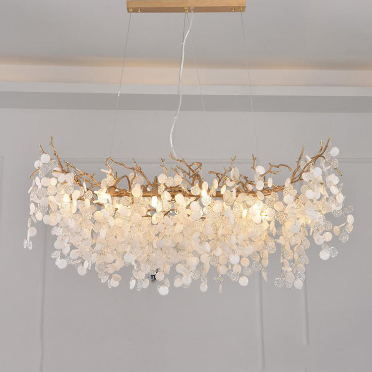 LS Zosia Creative Brass Branch Chandelier, Modern Ceiling Lighting Chandelier for Living Room