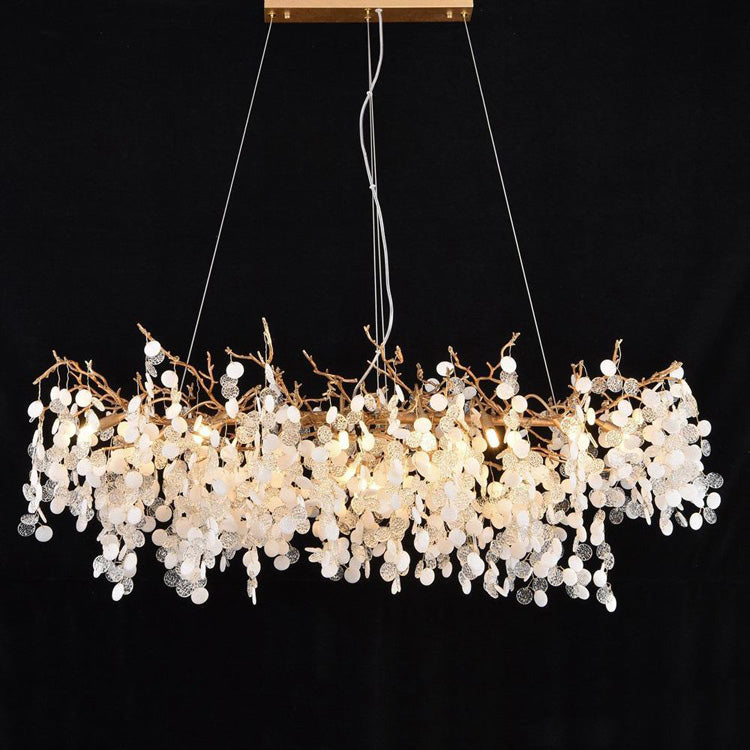 LS Zosia Creative Brass Branch Chandelier, Modern Ceiling Lighting Chandelier for Living Room