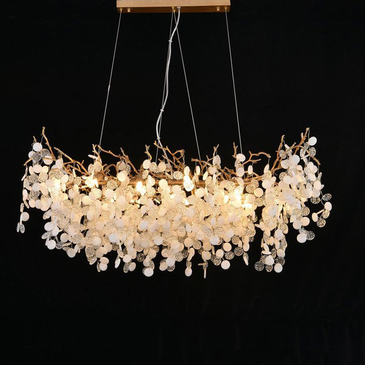 LS Zosia Creative Brass Branch Chandelier, Modern Ceiling Lighting Chandelier for Living Room