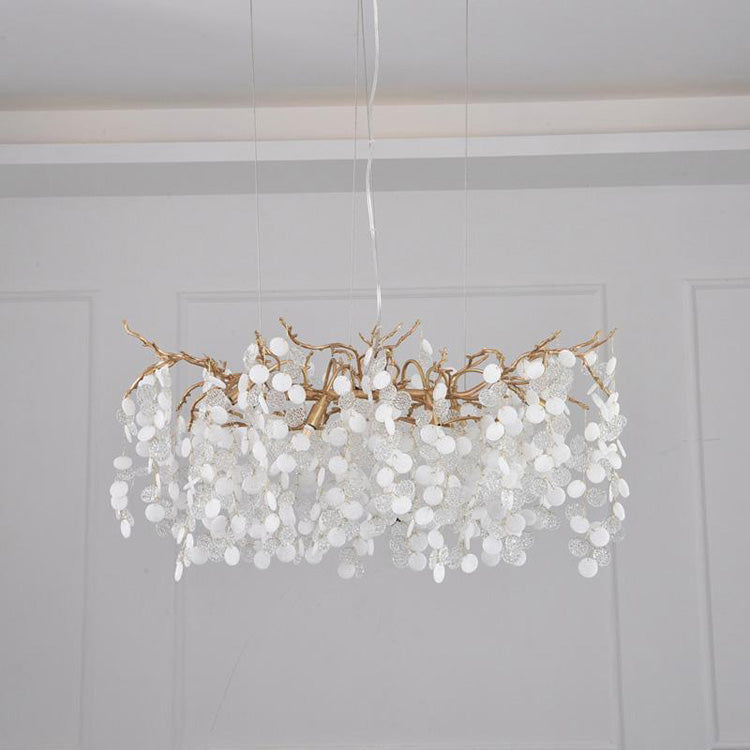 LS Zosia Creative Brass Branch Chandelier, Modern Ceiling Lighting Chandelier for Living Room