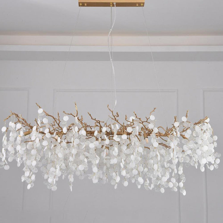 LS Zosia Creative Brass Branch Chandelier, Modern Ceiling Lighting Chandelier for Living Room