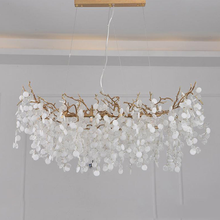 LS Zosia Creative Brass Branch Chandelier, Modern Ceiling Lighting Chandelier for Living Room