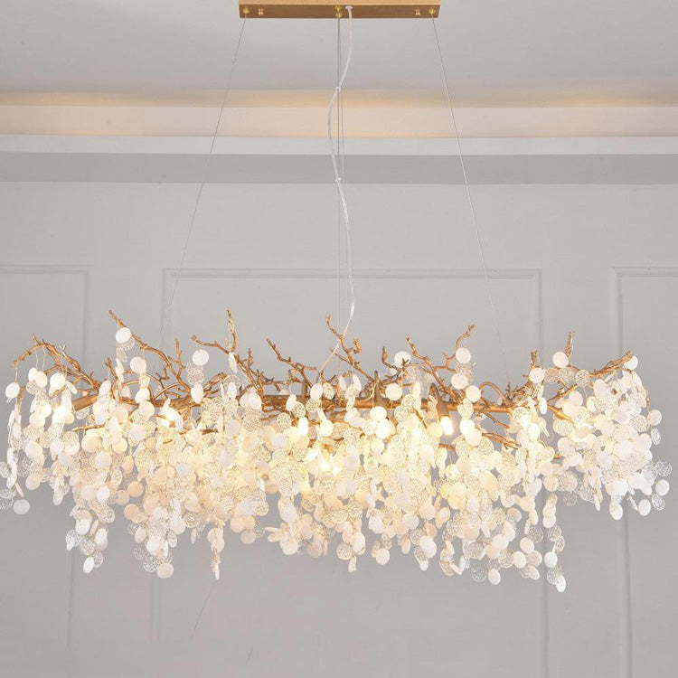 LS Zosia Creative Brass Branch Chandelier, Modern Ceiling Lighting Chandelier for Living Room