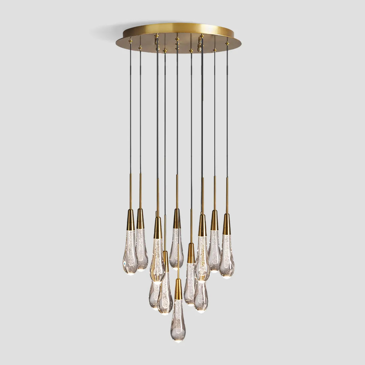 Soltaire Modern Round Glass  Chandelier 17'' 24'' 36'' 58'' Chandelier Kevin Studio Inc Brass 17''D 