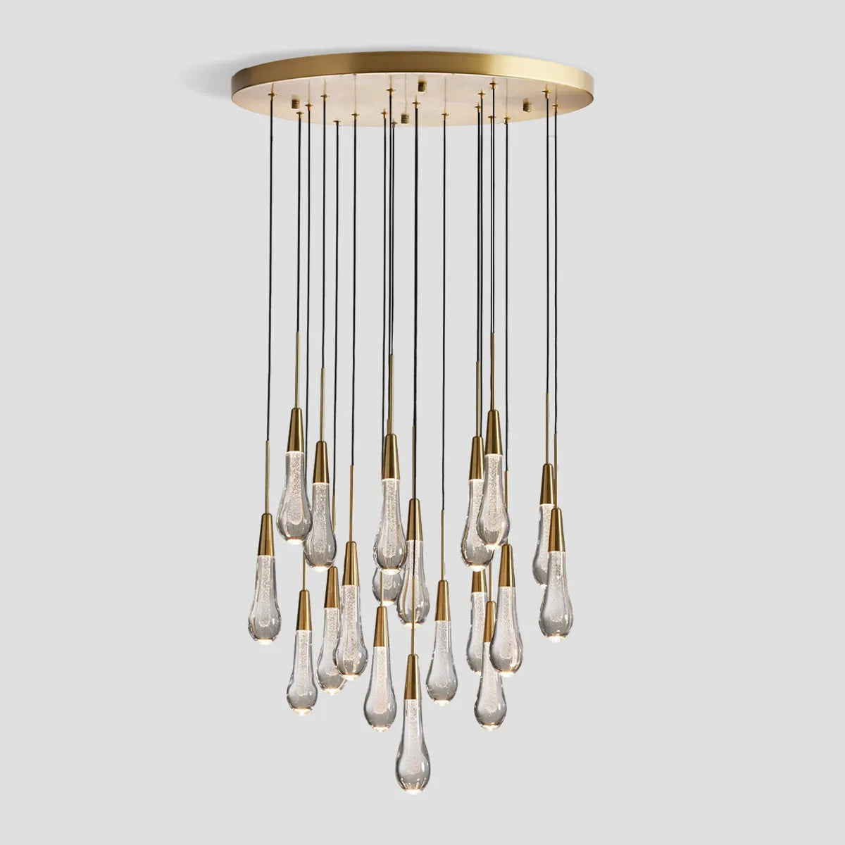 Soltaire Modern Round Glass  Chandelier 17'' 24'' 36'' 58'' Chandelier Kevin Studio Inc Brass 24''D 