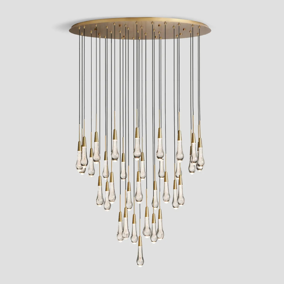 Soltaire Modern Round Glass  Chandelier 17'' 24'' 36'' 58'' Chandelier Kevin Studio Inc Brass 36''D 