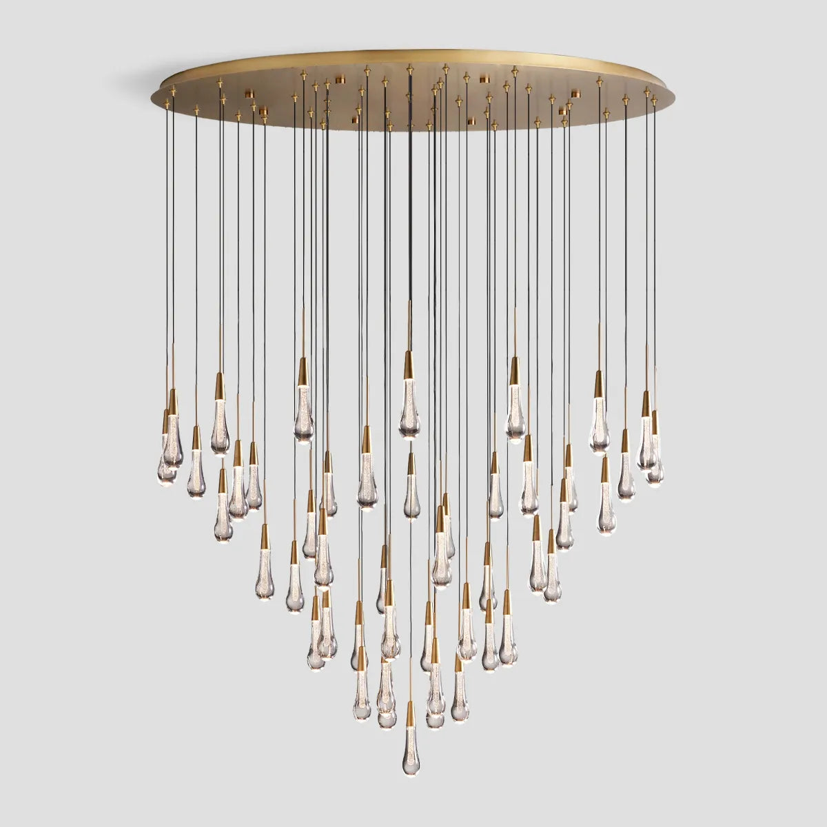 Soltaire Modern Round Glass  Chandelier 17'' 24'' 36'' 58'' Chandelier Kevin Studio Inc Brass 58''D 