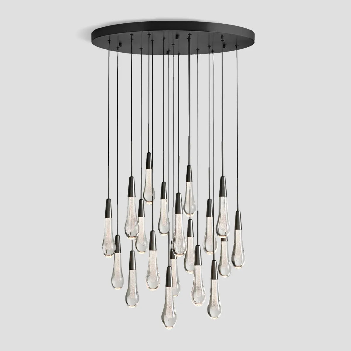 Soltaire Modern Round Glass  Chandelier 17'' 24'' 36'' 58'' Chandelier Kevin Studio Inc Black 36''D 