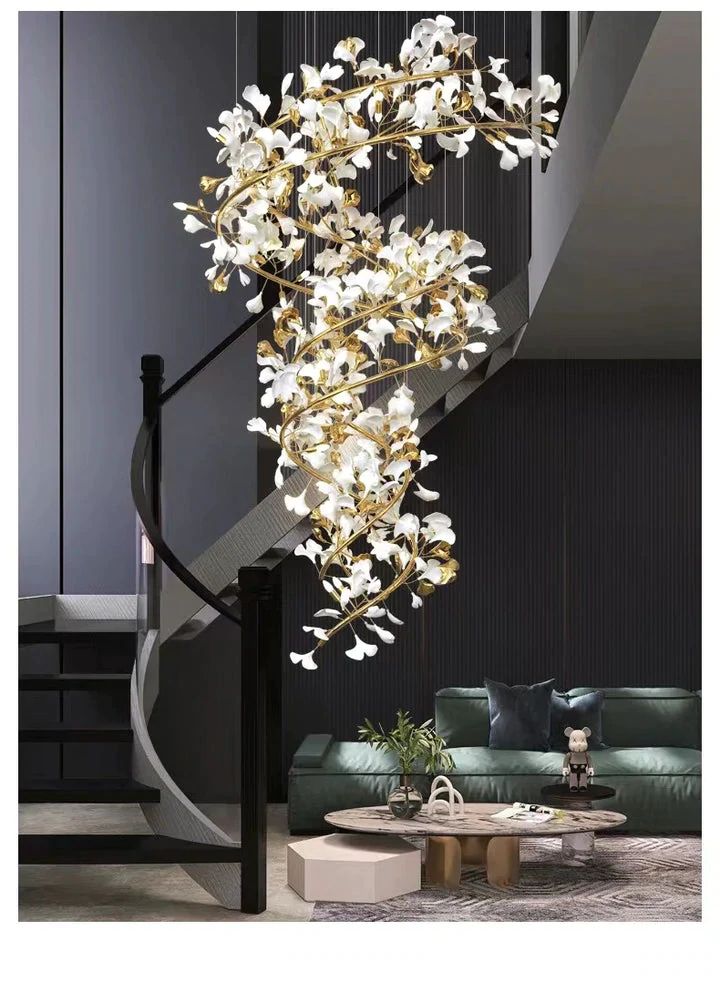 LS Ceramic Ginkgo Ceramic Chandelier