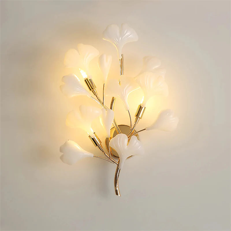 Gingko Porcelain Wall Lamp, Wall Light For Living Room