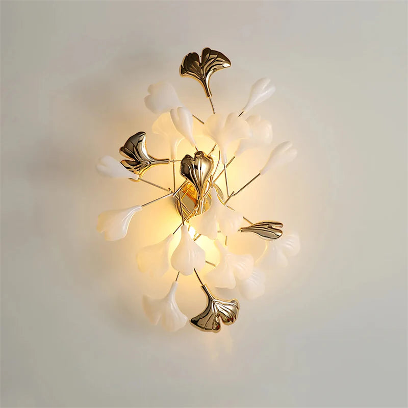 Gingko Porcelain Wall Lamp, Wall Light For Living Room