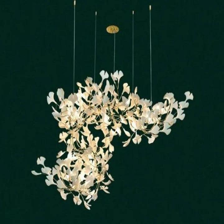 LS Luxury Ceramic Ginkgo Branch Chandelier