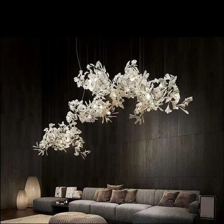 LS Luxury Ceramic Ginkgo Branch Chandelier