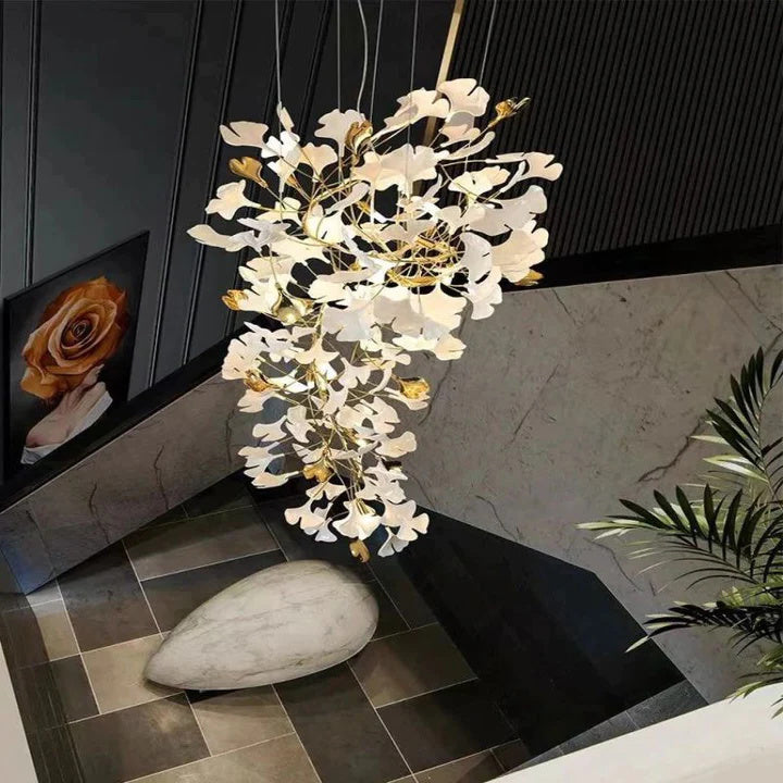 LS Luxury Ceramic Ginkgo Chandelier