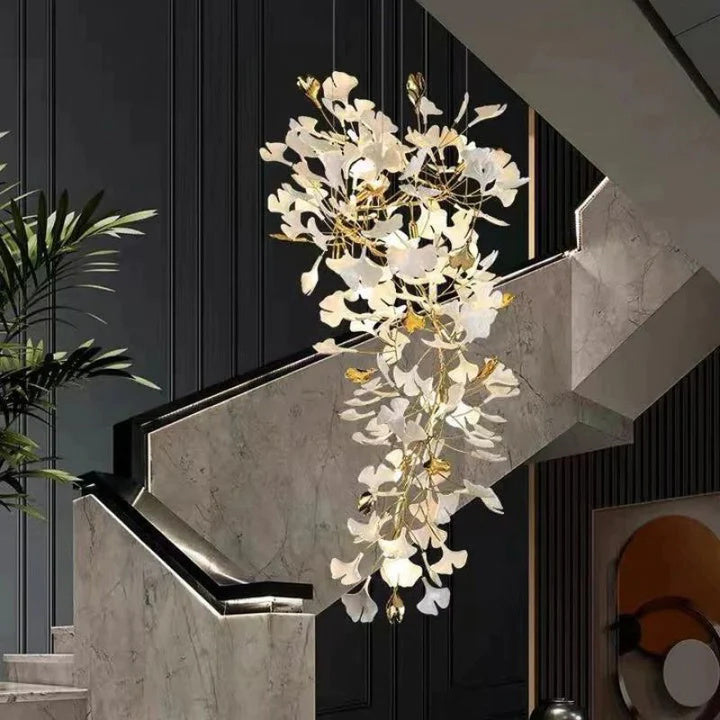 LS Luxury Ceramic Ginkgo Chandelier