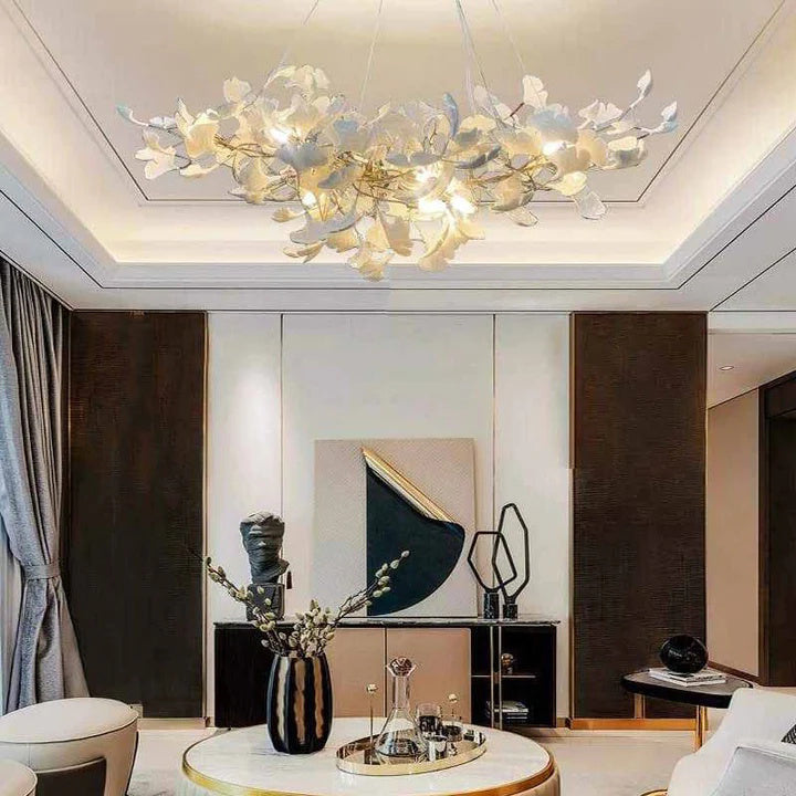 LS Luxury Ceramic Ginkgo Chandelier